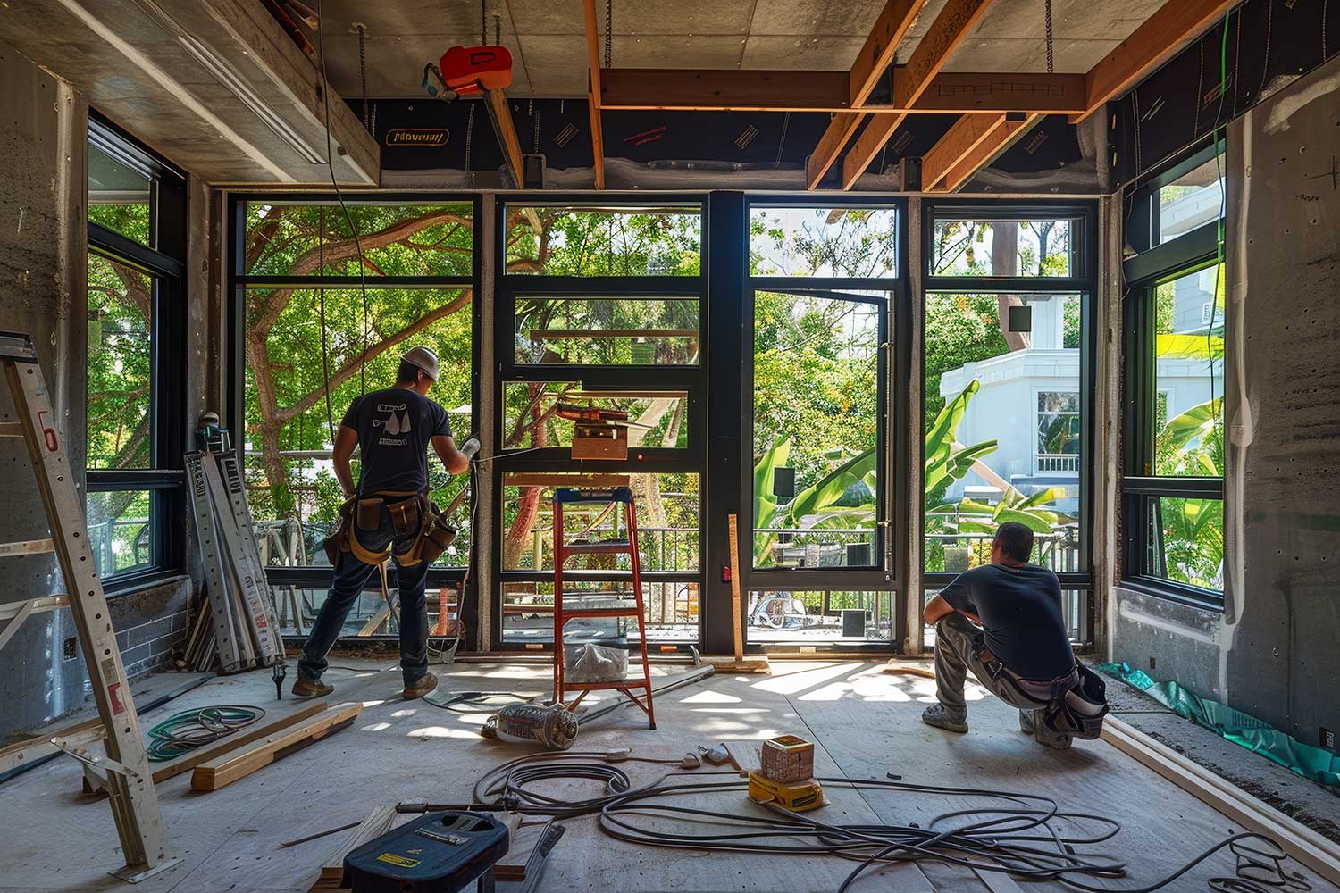 two-men-are-working-on-a-construction-site-one-of-them-5J-building two-men-are-working-on-a-construction-site-one-of-them-5J-building-Australia House Renovation Rebuild